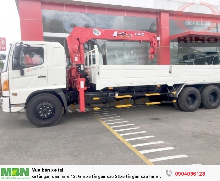 Xe tải gắn cẩu Hino 15t|Giá xe tải gắn cẩu 5t|xe tải gắn cẩu Hino 3 chân|xe tải cẩu Hino 5t