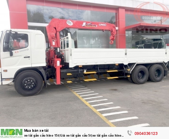 Xe tải gắn cẩu Hino 15t|Giá xe tải gắn cẩu 5t|xe tải gắn cẩu Hino 3 chân|xe tải cẩu Hino 5t
