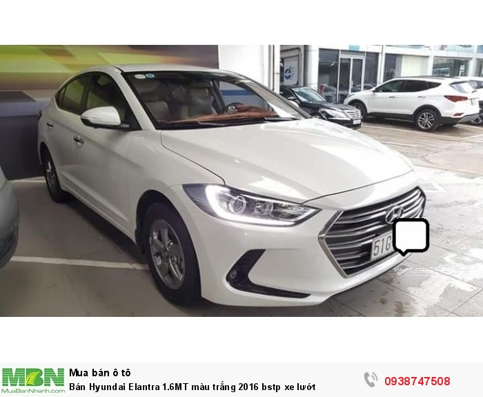 Bán Hyundai Elantra 1.6MT màu trắng 2016 bstp xe lướt