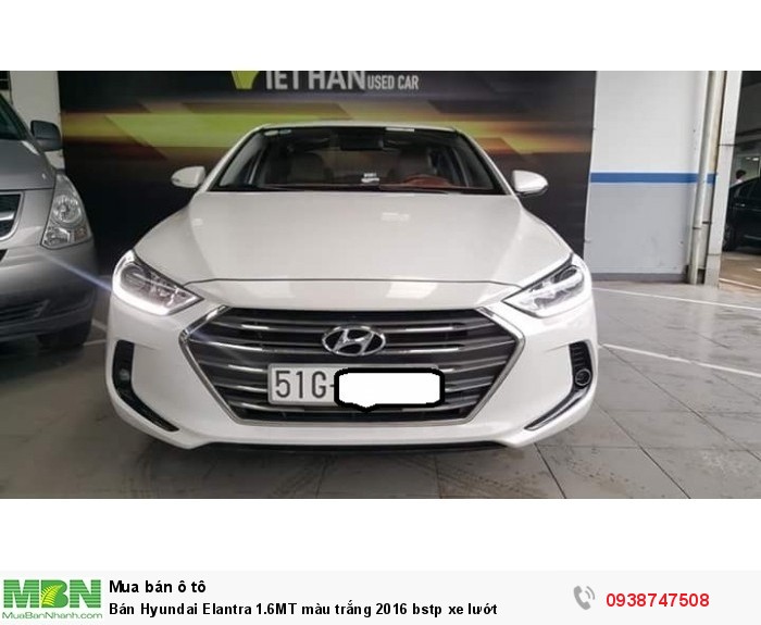 Bán Hyundai Elantra 1.6MT màu trắng 2016 bstp xe lướt