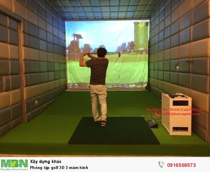 Phòng tập golf 3D 3 màm hình4