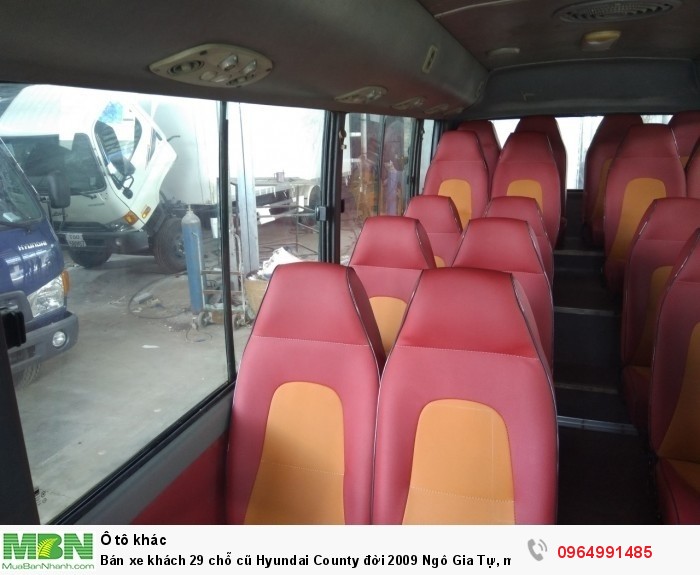 Bán xe khách 29 chỗ cũ Hyundai County đời 2009 Ngô Gia Tự, màu ghi, giá rẻ tại TPHCM