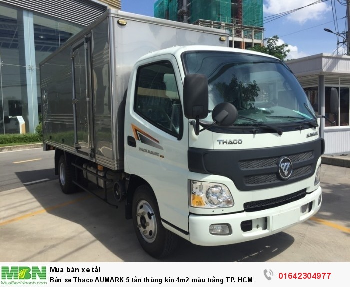Bán xe Thaco AUMARK 5 tấn thùng kín 4m2 màu trắng TP. HCM trả góp 70%