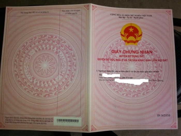 Cần bán lô đất nền gần vsip 1, thổ cư 100%, sổ hồng riêng