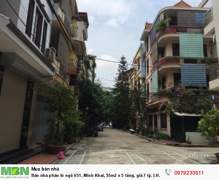 Bán nhà phân lô ngõ 651, Minh Khai, 55m2 x 5 tầng, giá 7 tỷ