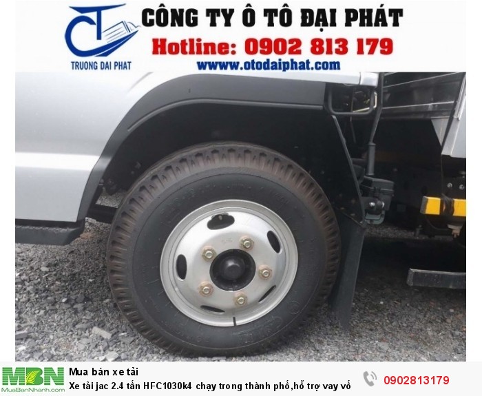 Xe tải jac 2.4 tấn HFC1030k4 chạy trong thành phố,hỗ trợ vay vốn mua xe trả góp 80%