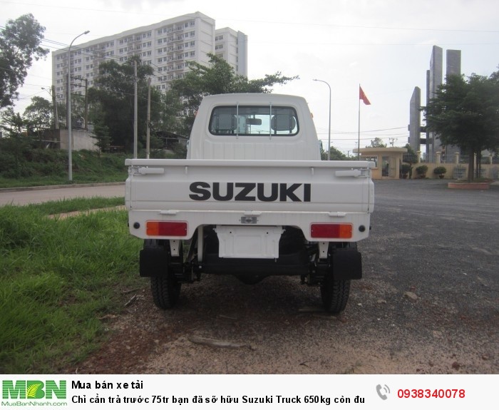 Chỉ cần trả trước 75tr bạn đã sỡ hữu Suzuki Truck 650kg còn được tặng ngay 100% thuế trước bạ khi mua xe