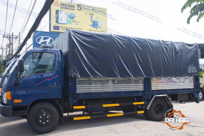 Xe Hyundai 7 Tấn Thùng Kèo Mui Bạt, Kèo Bạt Bững Nâng Hàng 3 Cục