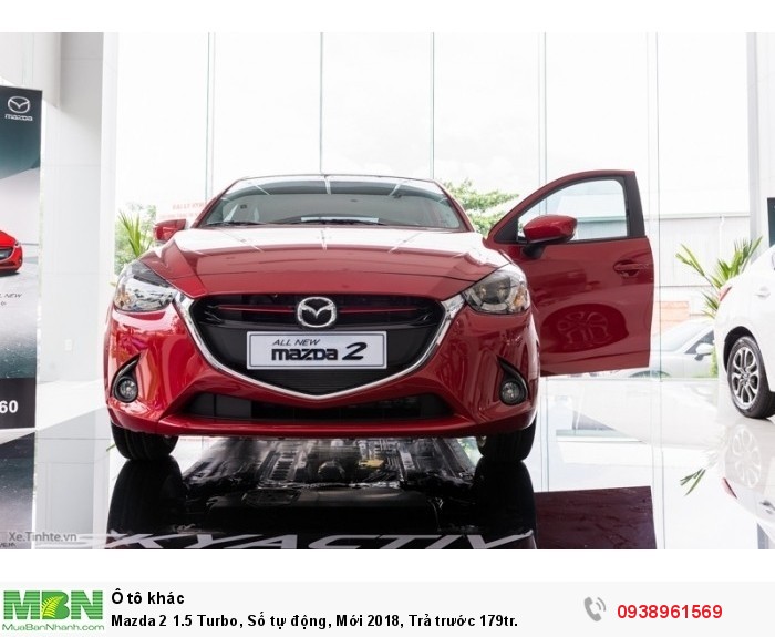 Mazda 2 1.5 Turbo, Số tự động, Mới 2018, Trả trước 179tr.