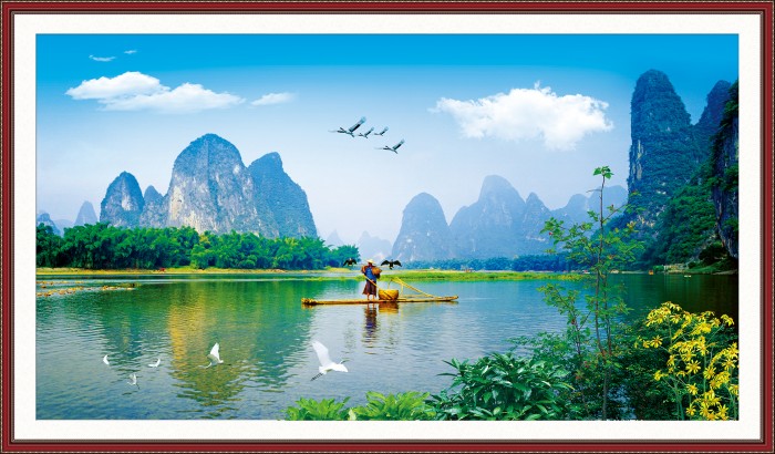 Tranh phong cảnh sông nước người chèo thuyền Mới 100%, giá: Liên hệ , gọi:  0974 079 486, Quận Hà Đông - Hà Nội, id-bbc81200
