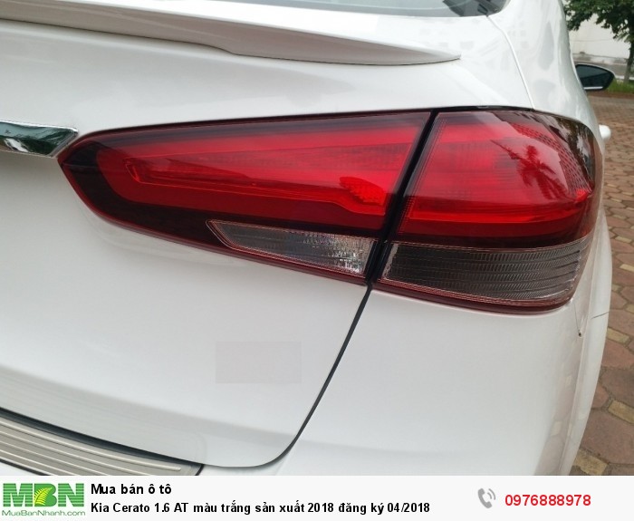 Kia Cerato 1.6 AT màu trắng sản xuất 2018 đăng ký 04/2018