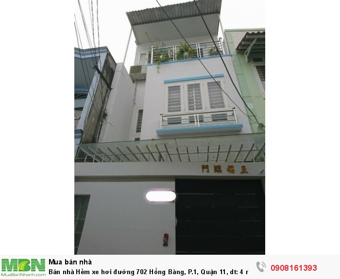 Bán nhà Hẻm xe hơi đường 702 Hồng Bàng, P.1, Quận 11, dt: 4 m x 15m,  1 trệt, 1.5 lầu