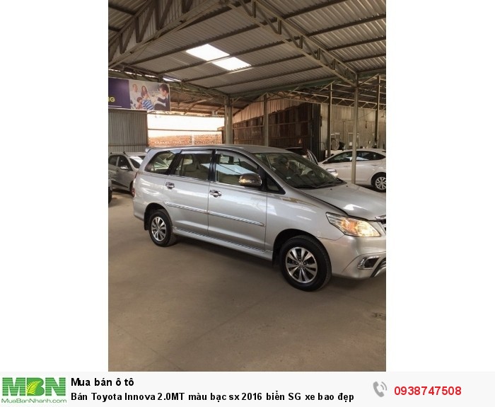 Bán Toyota Innova 2.0MT màu bạc sx 2016 biển SG xe bao đẹp