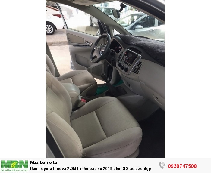 Bán Toyota Innova 2.0MT màu bạc sx 2016 biển SG xe bao đẹp