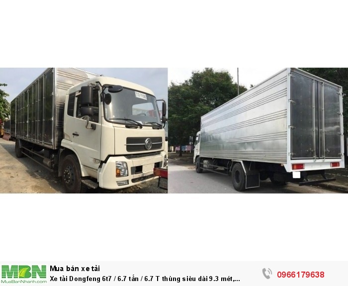 Xe tải Dongfeng 6t7 / 6.7 tấn / 6.7 T thùng siêu dài 9.3 mét, siêu cao