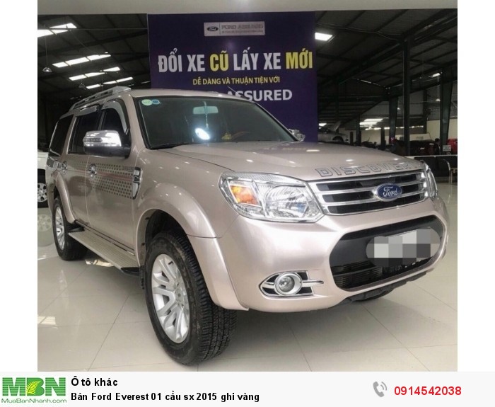 Bán Ford Everest 01 cầu sx 2015 ghi vàng