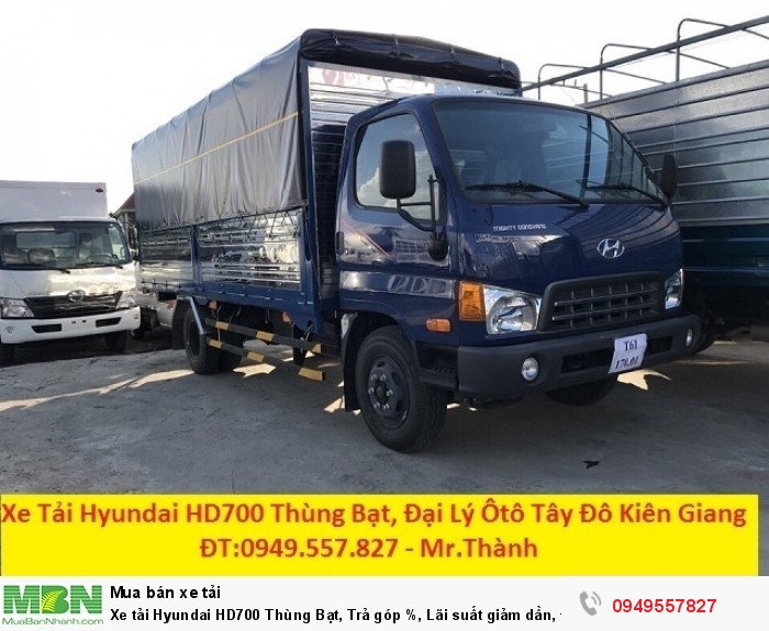 Xe tải Hyundai HD700 Thùng Bạt, Trả góp %, Lãi suất giảm dần, Đại Lý Ôtô Tây Đô