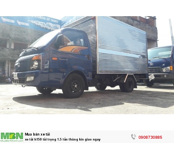 Xe tải h150 tải trọng 1.5 tấn thùng kín giao ngay