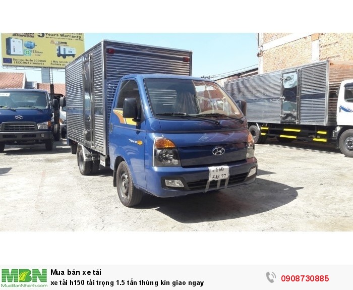 Xe tải h150 tải trọng 1.5 tấn thùng kín giao ngay