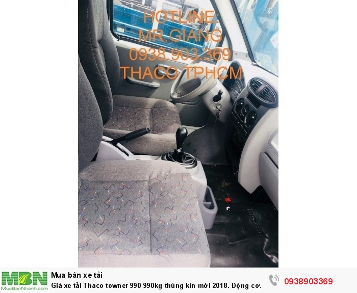 Giá xe tải Thaco towner 990 990kg thùng kín mới 2018.Khuyến mãi 100% trước bạ xe Động cơ suzuki.trả góp chỉ cần 75tr