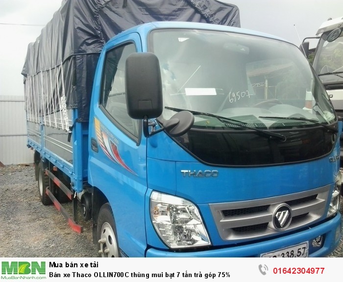 Bán xe Thaco OLLIN700C thùng mui bạt 7 tấn trả góp 75%
