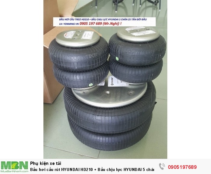 Bầu hơi cầu rút HYUNDAI HD210 + Bầu chịu lực HYUNDAI 5 chân 25 tấn đời đầu (CONTITECH - MEXICO)