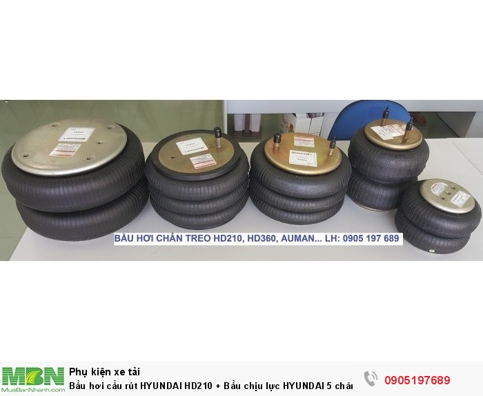 Bầu hơi cầu rút HYUNDAI HD210 + Bầu chịu lực HYUNDAI 5 chân 25 tấn đời đầu (CONTITECH - MEXICO)
