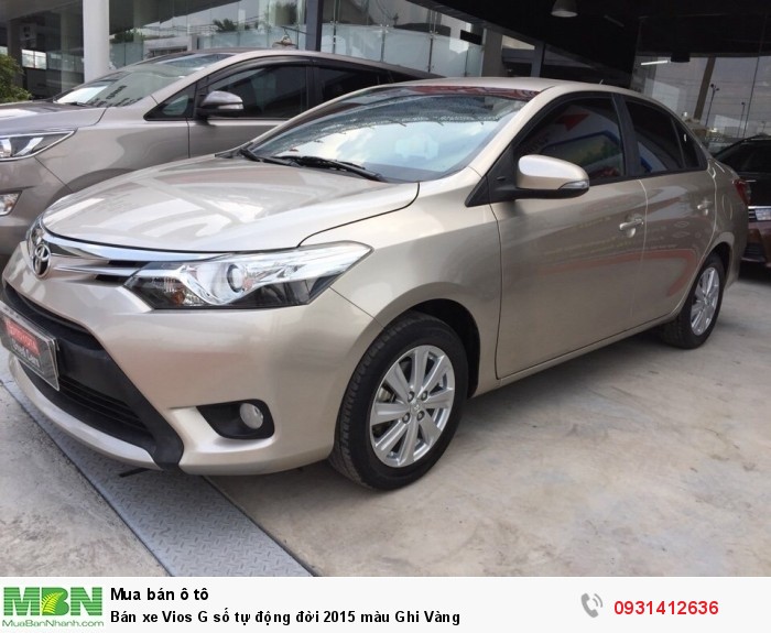 Bán xe Vios G số tự động đời 2015 màu Ghi Vàng