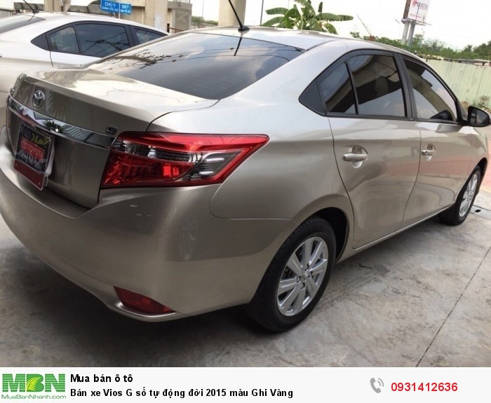 Bán xe Vios G số tự động đời 2015 màu Ghi Vàng