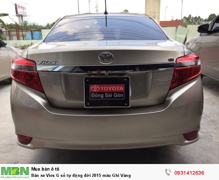 Bán xe Vios G số tự động đời 2015 màu Ghi Vàng