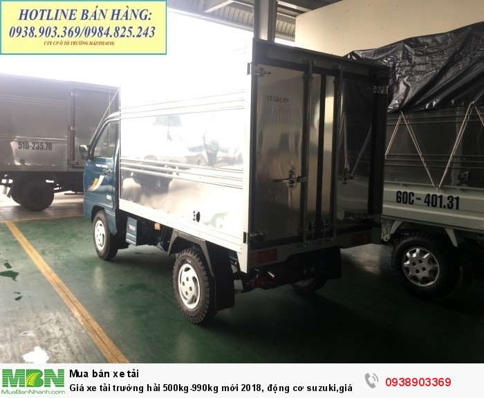 Giá xe tải trường hải 500kg-990kg mới 2018, động cơ suzuki,giá rẻ tại TP.HCM