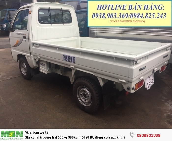 Giá xe tải trường hải 500kg-990kg mới 2018, động cơ suzuki,giá rẻ tại TP.HCM