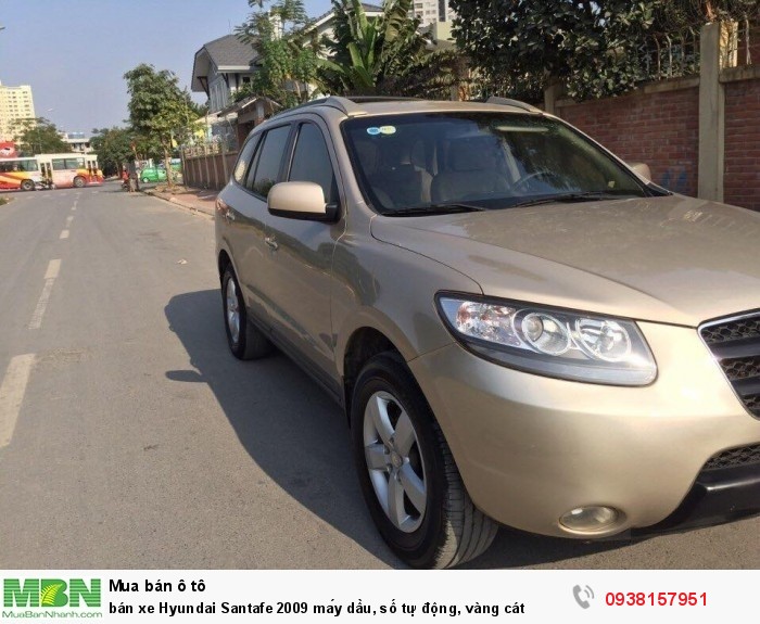 bán xe Hyundai Santafe 2009 máy dầu, số tự động, vàng cát