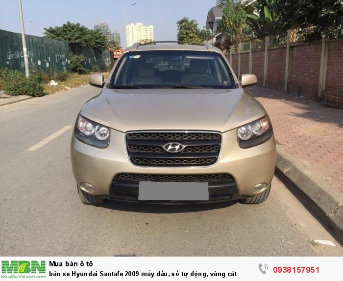 bán xe Hyundai Santafe 2009 máy dầu, số tự động, vàng cát
