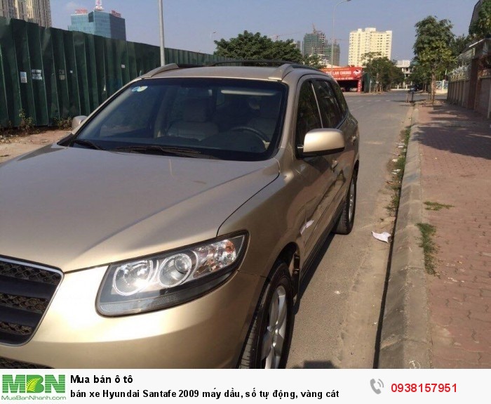 bán xe Hyundai Santafe 2009 máy dầu, số tự động, vàng cát