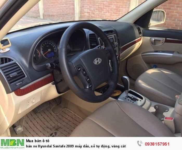 bán xe Hyundai Santafe 2009 máy dầu, số tự động, vàng cát