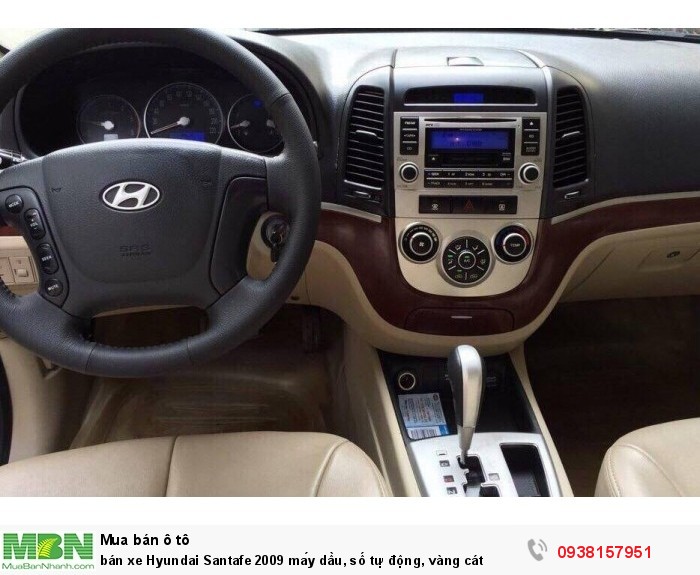 bán xe Hyundai Santafe 2009 máy dầu, số tự động, vàng cát