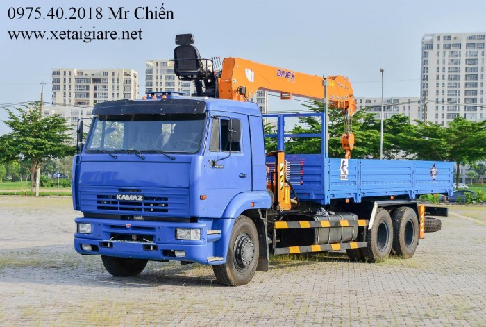 Xe Tải Thùng Kamaz 65117( 6x4)  Gắn Cẩu Dinex 7 Tấn Giá Rẻ Nhất Thị Trường