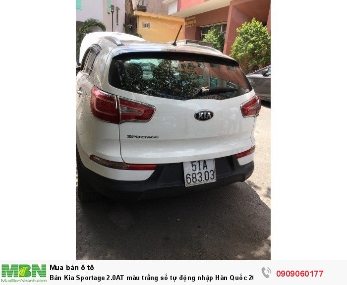 Bán Kia Sportage 2.0AT màu trắng số tự động nhập Hàn Quốc 2013 biển Sài Gòn đi 63000km