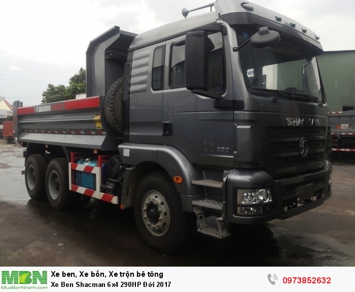 Xe Ben Shacman 6x4 290HP Đời 2017