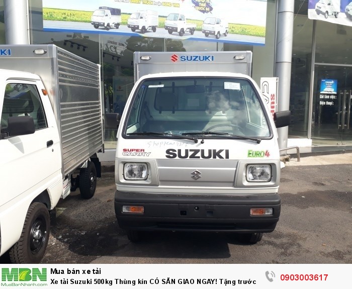 Xe tải Suzuki 500kg Thùng kín CÓ SẴN GIAO NGAY! Tặng phí đăng ký tương đương 15 triệu