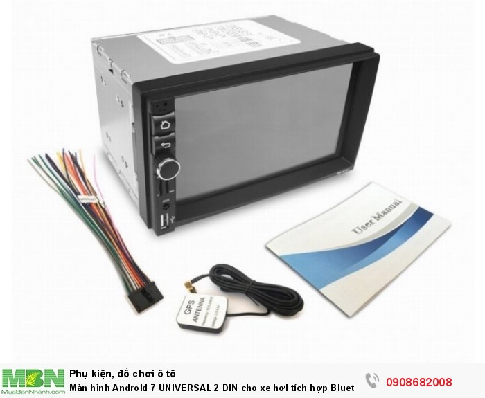 Màn hình Android 7 UNIVERSAL 2 DIN cho xe hơi tích hợp Bluetooth Radio GPS Map MP5 MP3_701