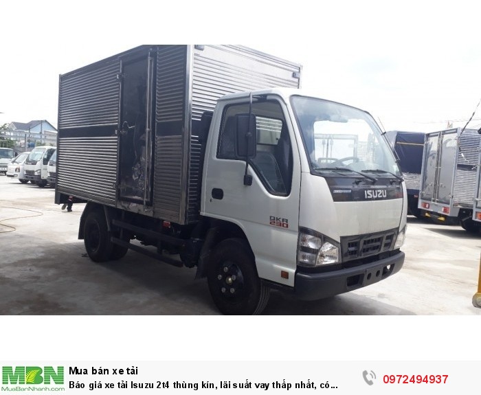 Báo giá xe tải Isuzu 2t4 thùng kín, lãi suất vay thấp nhất, có sẵn xe giao ngay