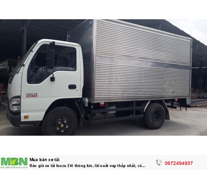 Báo giá xe tải Isuzu 2t4 thùng kín, lãi suất vay thấp nhất, có sẵn xe giao ngay
