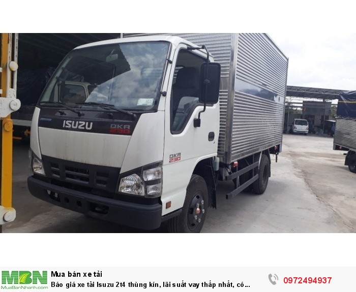 Báo giá xe tải Isuzu 2t4 thùng kín, lãi suất vay thấp nhất, có sẵn xe giao ngay