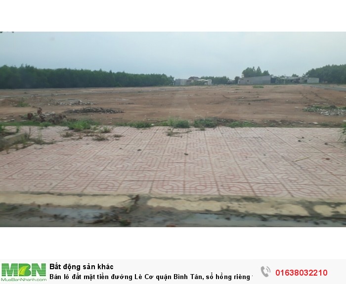 Bán lô đất mặt tiền đường Lê Cơ quận Bình Tân, sổ hồng riêng từng nền