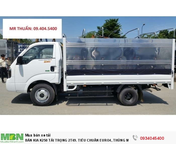 Bán Kia K250 Tải Trọng 2T49. Tiêu Chuẩn Euro4, Thùng Mui Bạt, Thùng Kín, Thùng Lửng