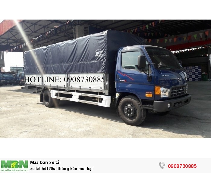 Xe tải hd120sl thùng kèo mui bạt