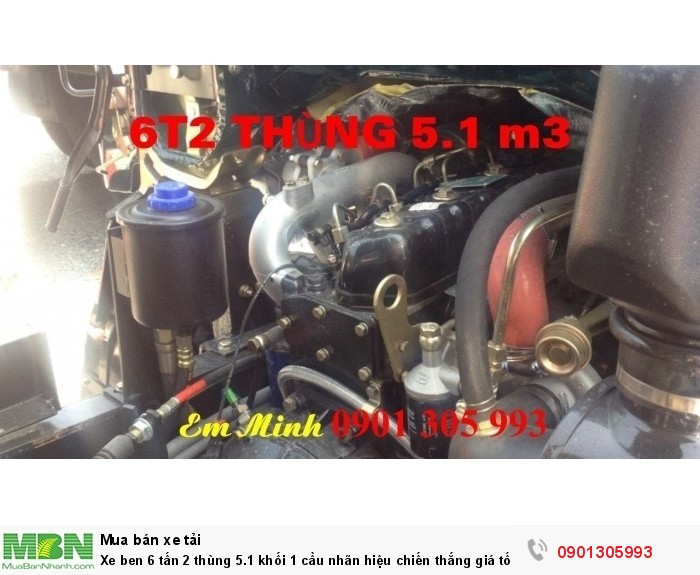 Xe ben 6 tấn 2 thùng 5.1 khối 1 cầu nhãn hiệu chiến thắng giá tốt .