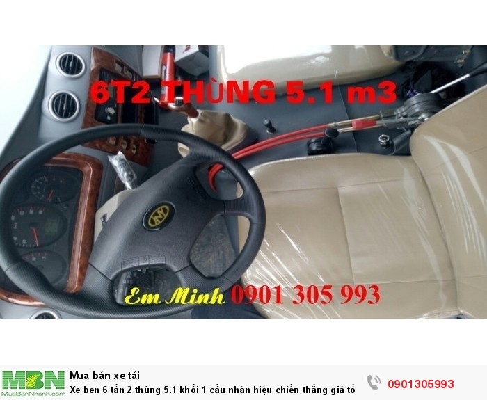 Xe ben 6 tấn 2 thùng 5.1 khối 1 cầu nhãn hiệu chiến thắng giá tốt .